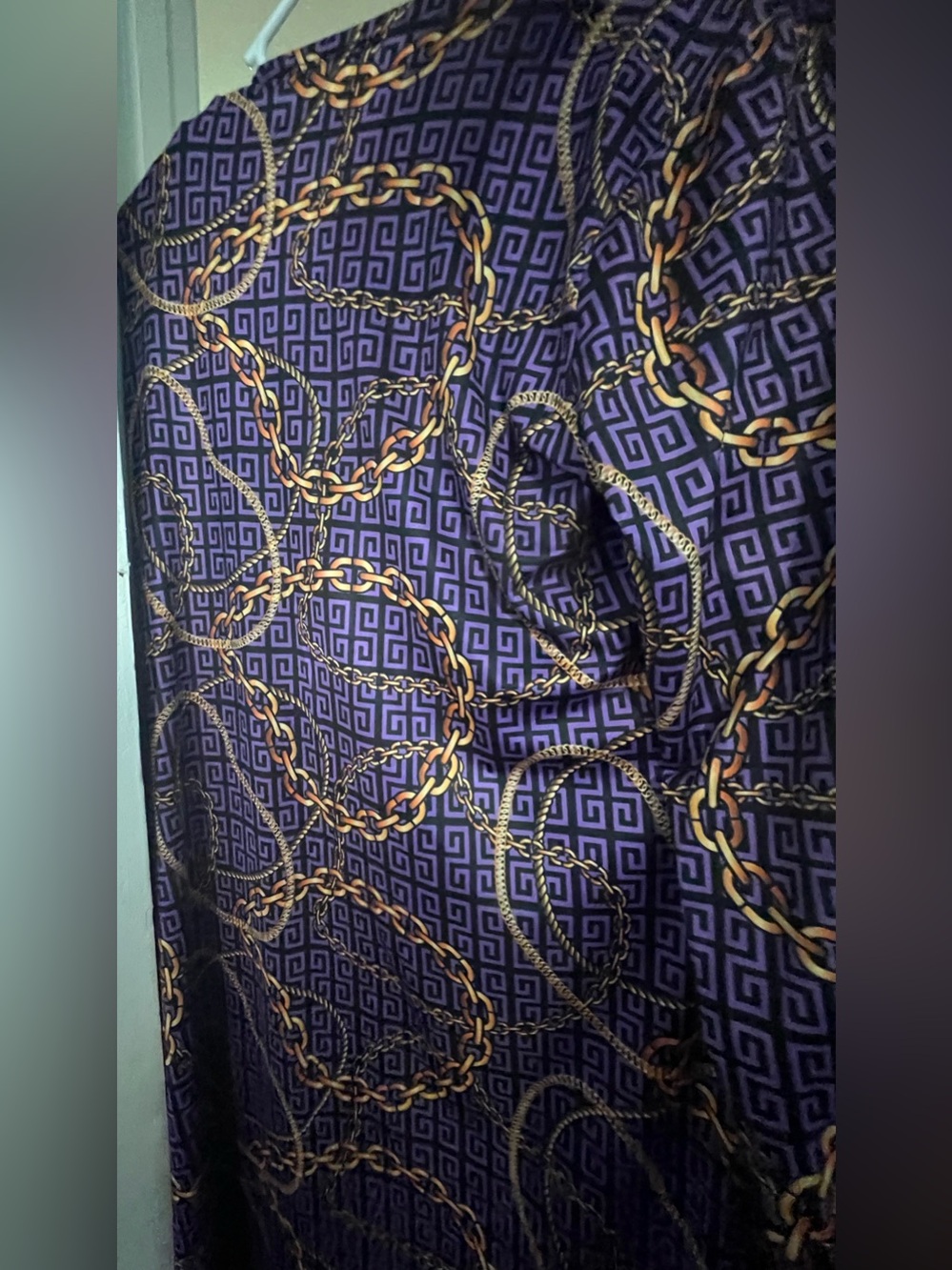 Love Purple and Gold Chain Print Dress